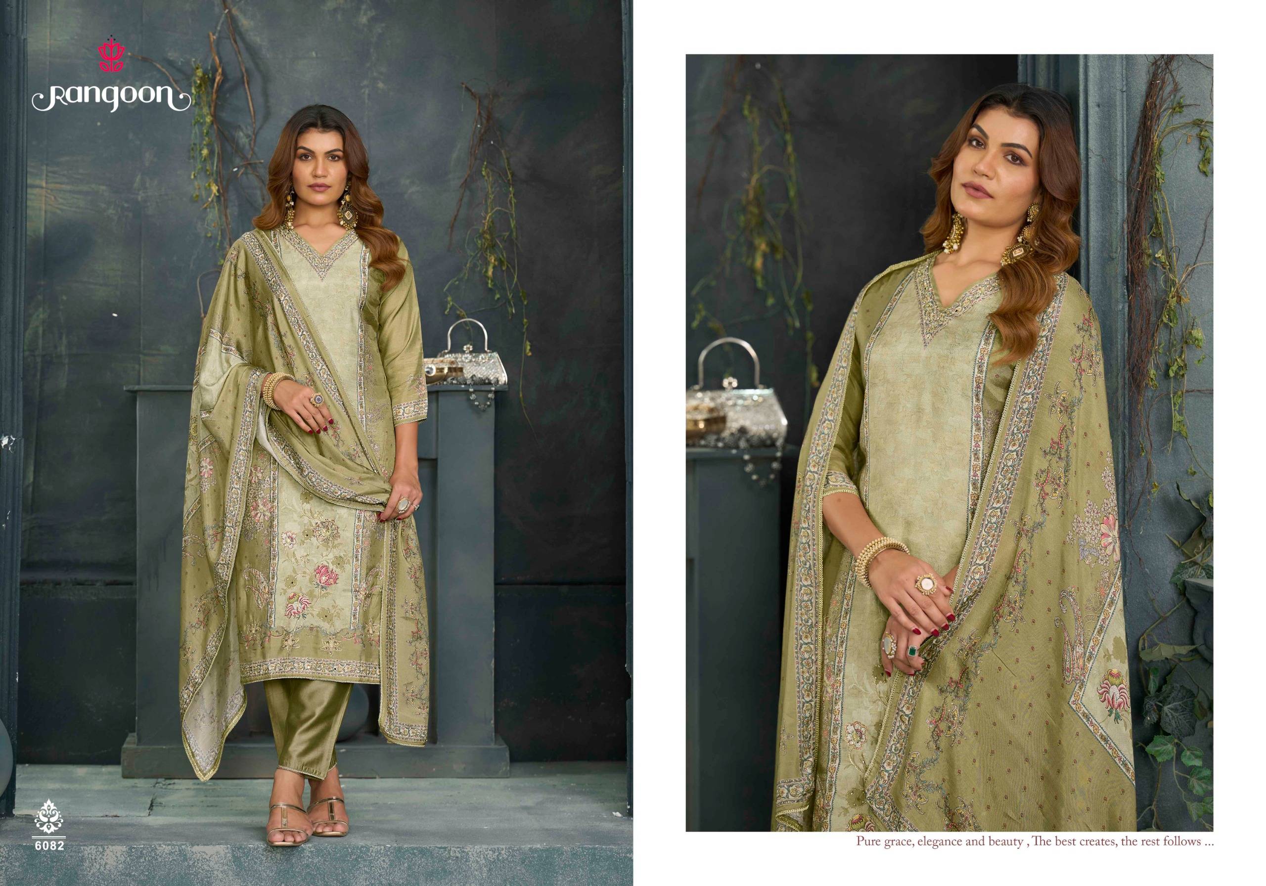 MADHAVI BY Rangoon 10831 to 10834 series Stylish Fancy stitched dresses pure muslin At Wholesale Price